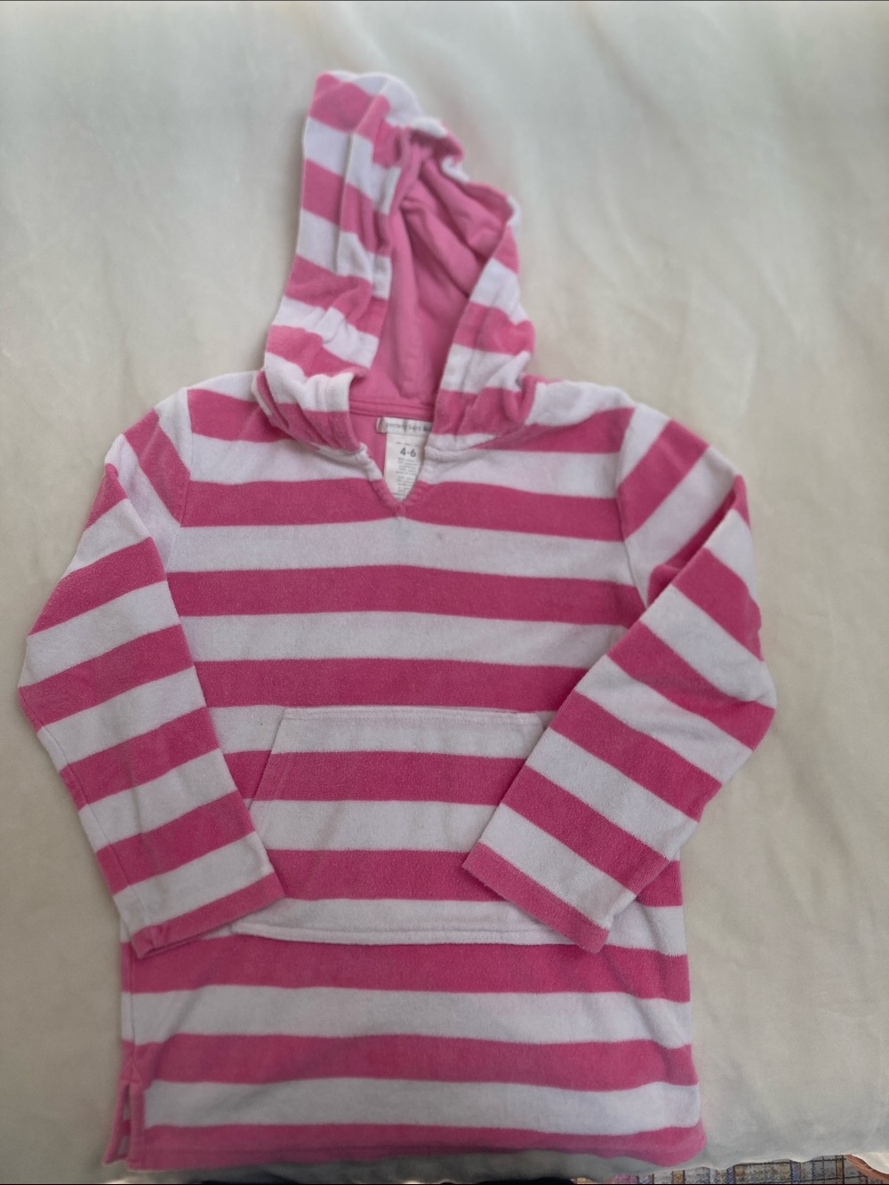 Pottery Barn Kids Hooded Striped swim cover - Pink & White